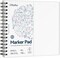 Ohuhu Double Sided Marker Pads Art Sketchbook Bleedproof - 8.3x8.3 Square Paper Size - 90LB/150GSM Smooth Drawing Paper - 60 Sheets/120 Pages, Spiral Bound Sketching Book for Alcohol Markers Christmas
